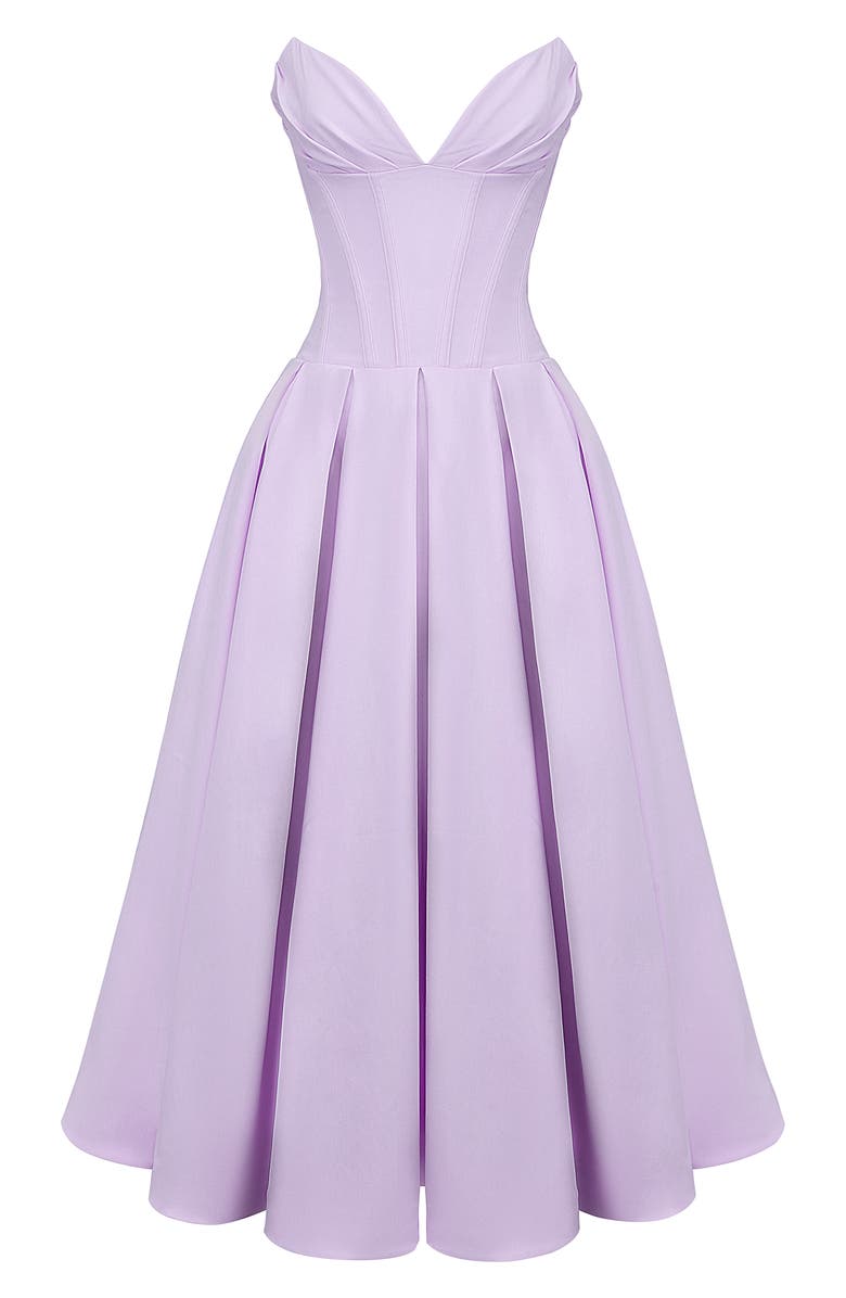 HOUSE OF CB Lady Strapless Cocktail Dress, Alternate, color, Pastel Lilac