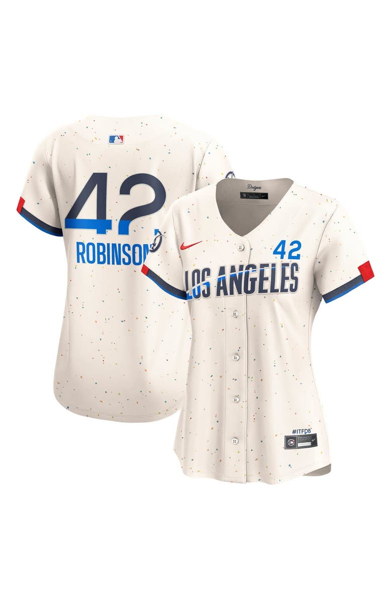 Nike Women's Nike Jackie Robinson Cream Los Angeles Dodgers City Connect Retired Limited Jersey, Alternate, color, Cream