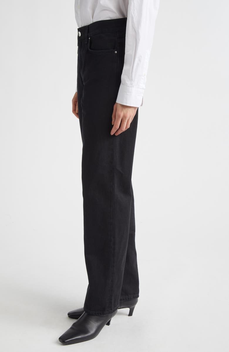 TOTEME Low Rise Organic Cotton Straight Leg Jeans, Alternate, color, Black