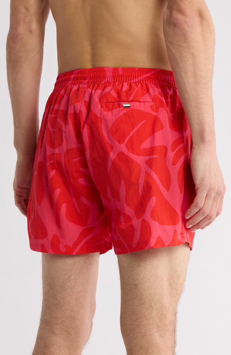 BOSS Bari Swim Trunks, Alternate, color, Dark Pink