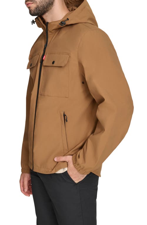Levi's Men's Hooded Rain Jacket In Worker Brown