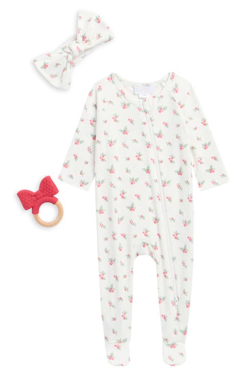 Mistletoe Footie, Headband & Teether Set