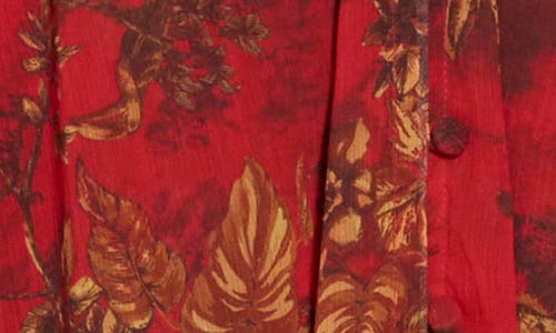 L Agence Teagan Blouse In High Risk Red Jungle Toile