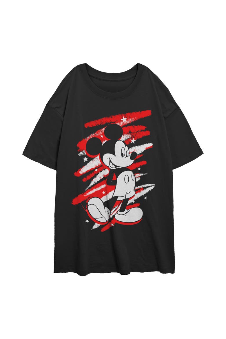 Junior's Classic Pose and Scribbles Short Sleeve Oversized T-Shirt, Main, color, Black