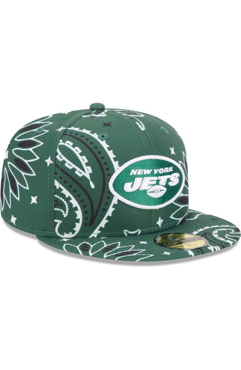 New Era Men's New Era Green New York Jets Paisley 59FIFTY Fitted Hat, Alternate, color, Green