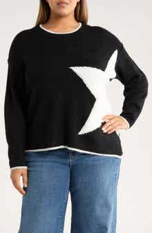 Vince Camuto Star Detail Crewneck Sweater