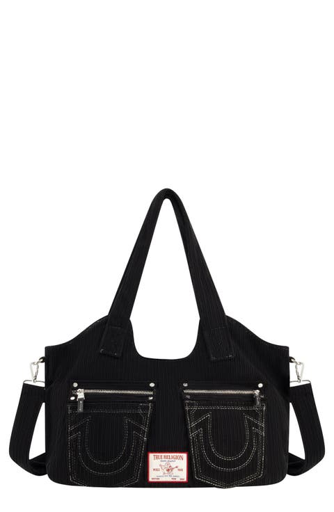 Horseshoe Stitch Corduroy Satchel