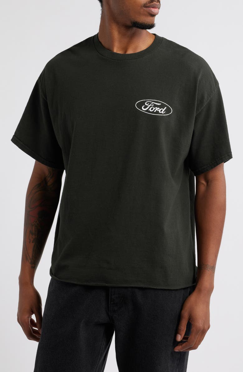 Merch Traffic Ford Motor Company Mustang Crop Cotton Graphic T-Shirt, Main, color, 