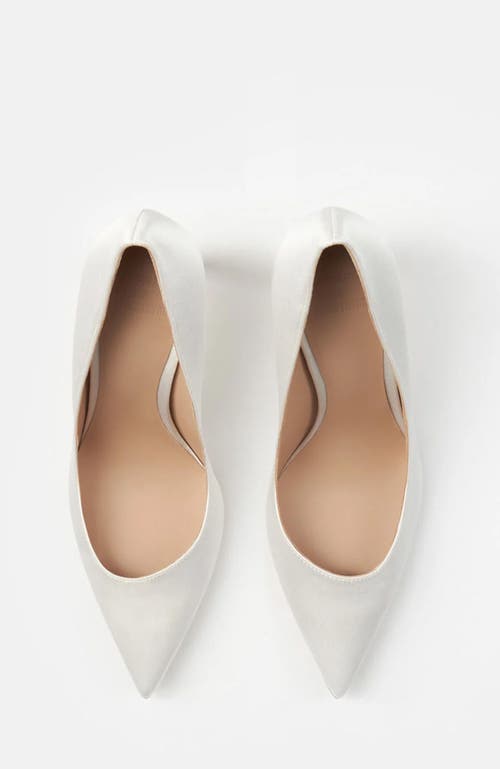Scarosso Greta Satin Pointed-toe Pumps In White