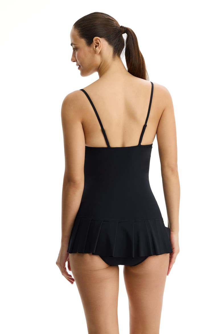 Tutti Frutti V-Neck Swimdress, Alternate, color, Black