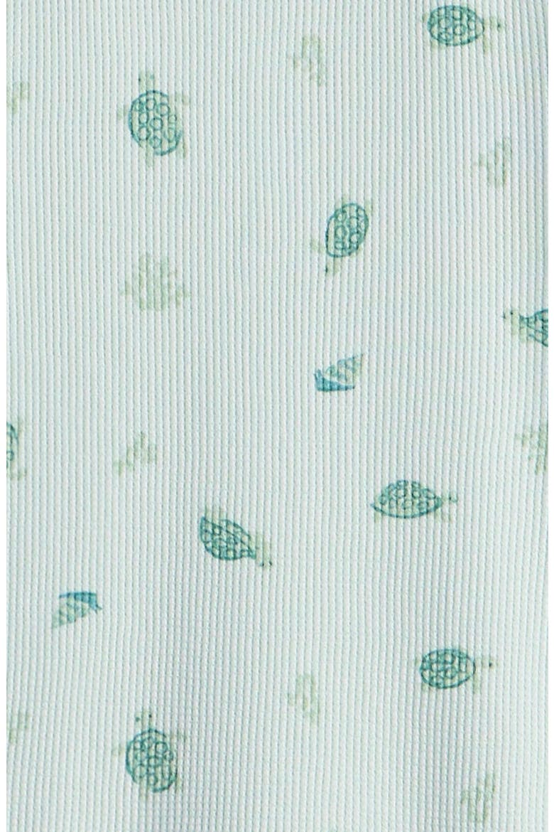 Waffle Knit Henley Romper, Alternate, color, GREEN VEIL TURTLE TOSS