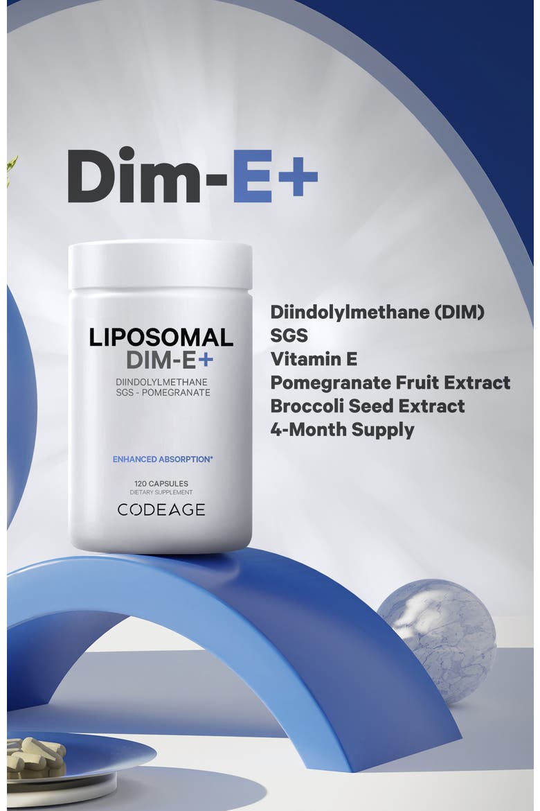 Liposomal DIM-E Vitamin E Tocopherols & Isomers Supplement, Alternate, color, White