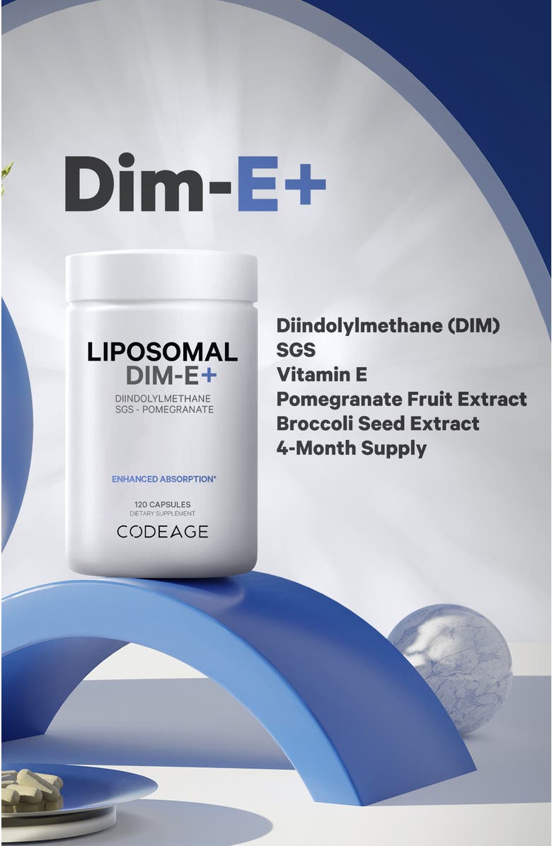 Codeage Liposomal DIM-E Vitamin E Tocopherols & Isomers Supplement, Alternate, color, White