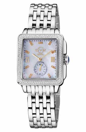 GV2 Women's Bari Mother of Pearl Diamond Bracelet Watch, 34mm x 30mm