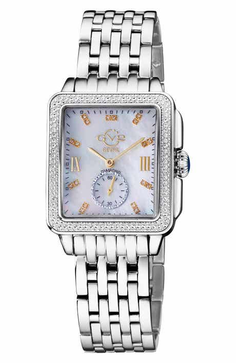 GV2 Women's Bari Mother of Pearl Diamond Bracelet Watch, 34mm x 30mm