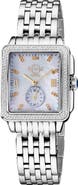 GEVRIL GV2 Women's Bari Mother of Pearl Diamond Bracelet Watch, 34mm x 30mm