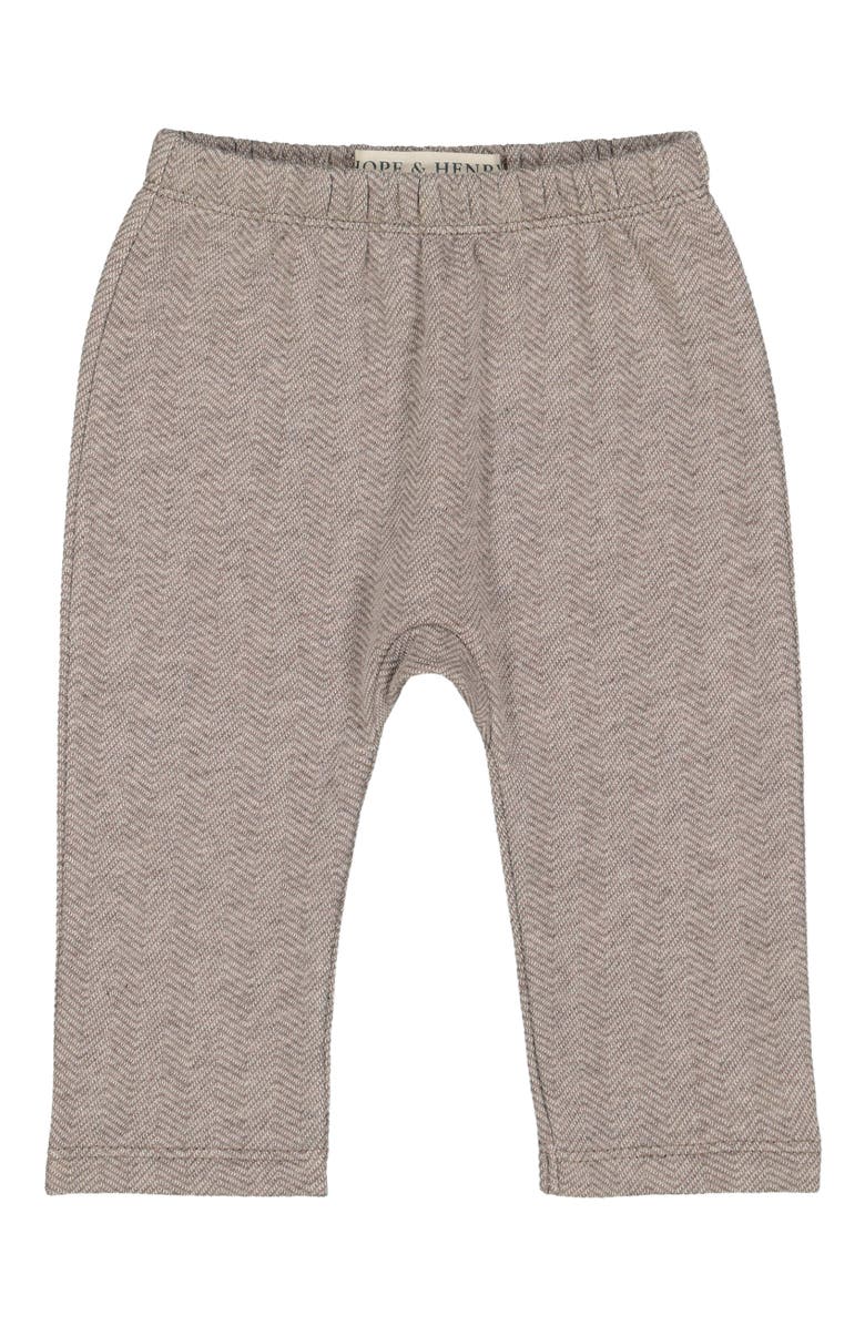 Hope & Henry Baby "Fleece Kimono Top, Legging, and Bonnet Set", Infant, Alternate, color, Brown