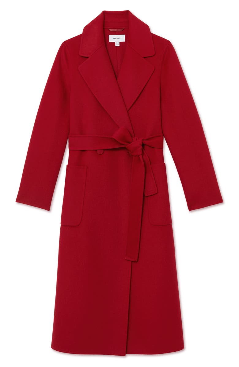Reiss Lucia Wool Blend Coat, Alternate, color, Red