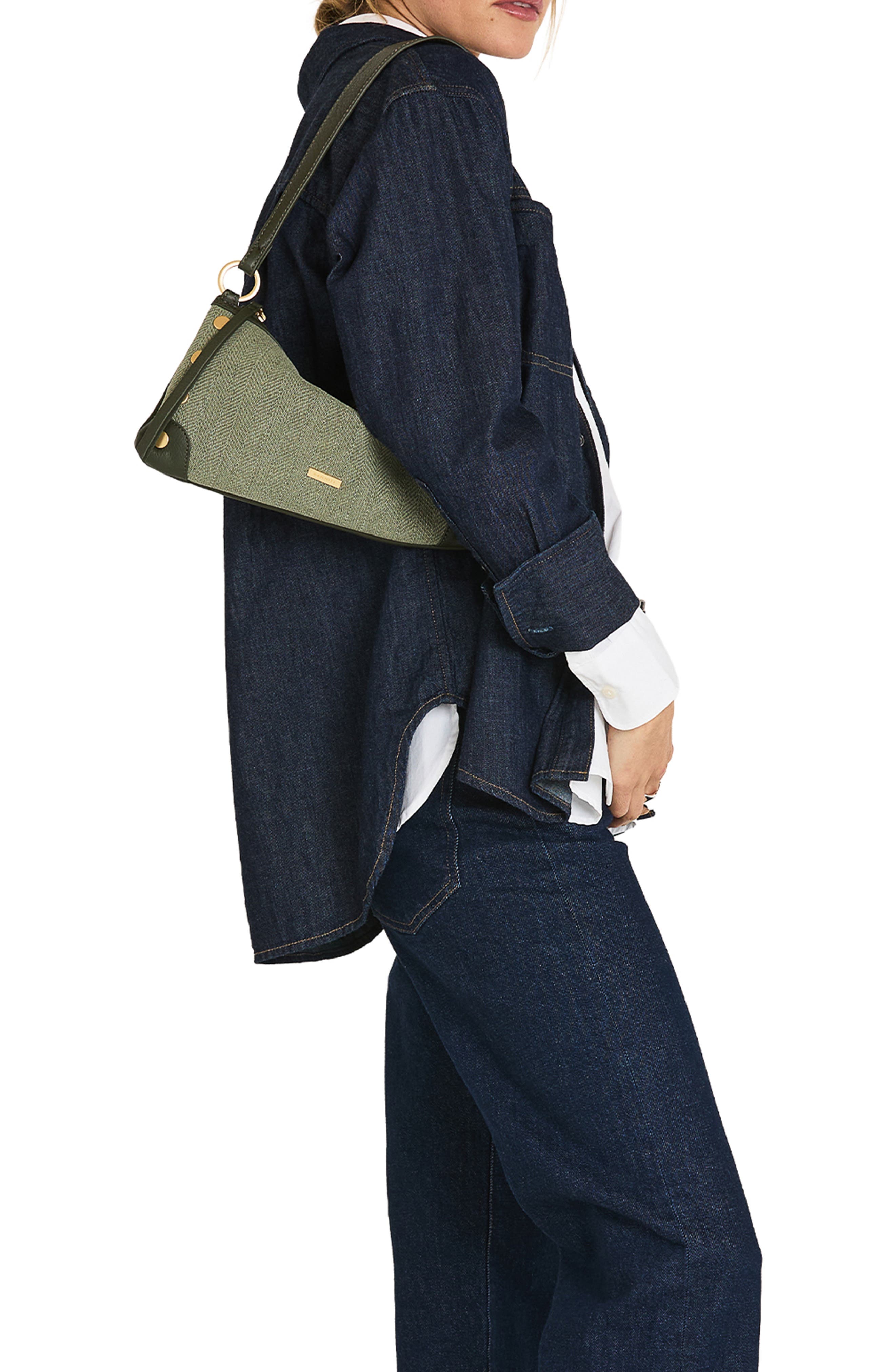 Kyle Leather Trimmed Hobo Bag, Alternate, color, TWIN CREST/ BRUSHED GOLD