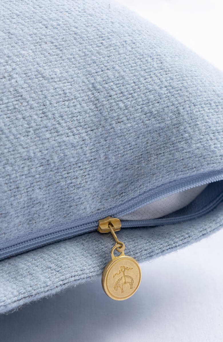 Brooks Brothers Chambray Monogram Accent Pillow, Alternate, color, Light Marine