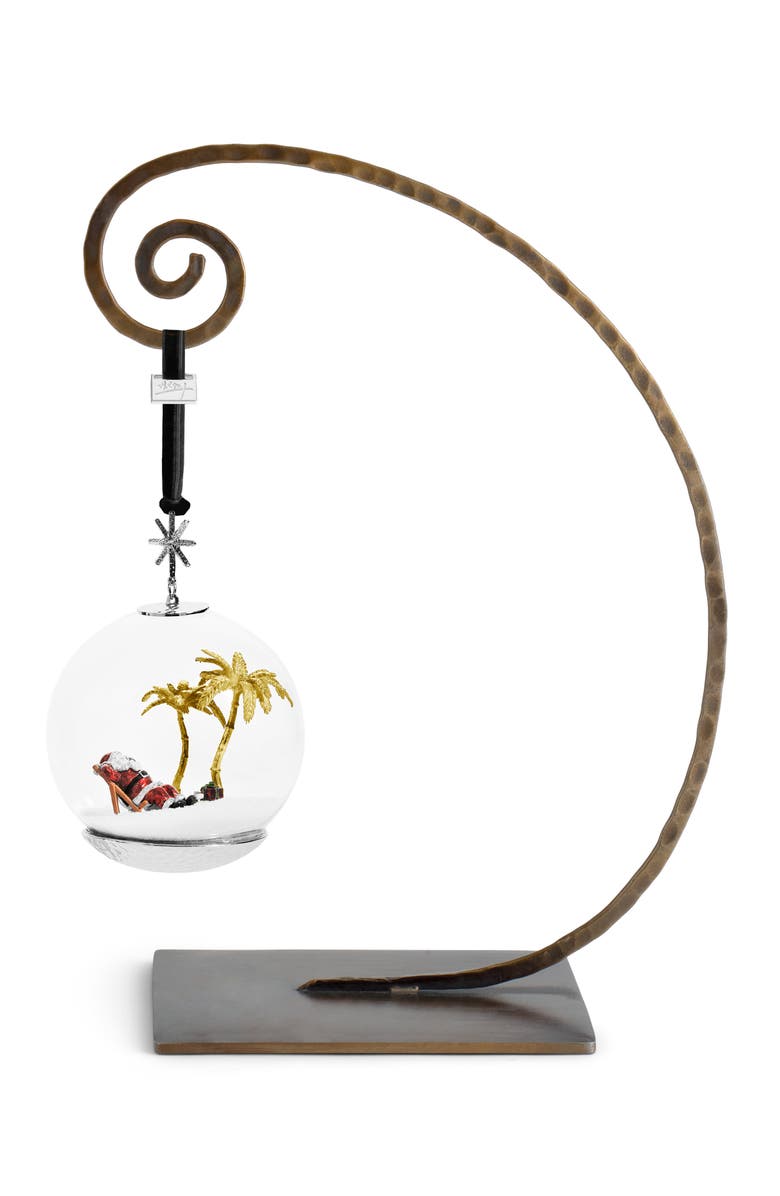 Michael Aram Island Santa Snow Globe Ornament, Alternate, color, Gold/ Red Multi