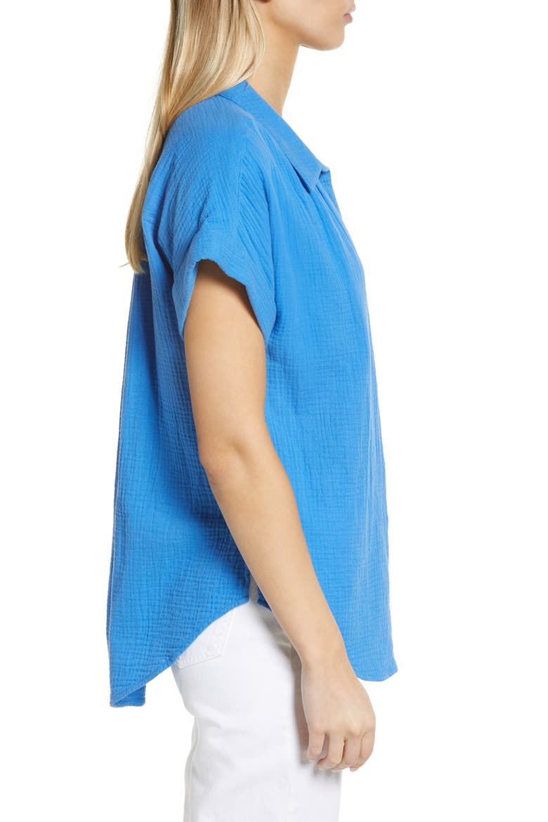 Cotton Camp Shirt, Alternate, color, BLUE PALACE