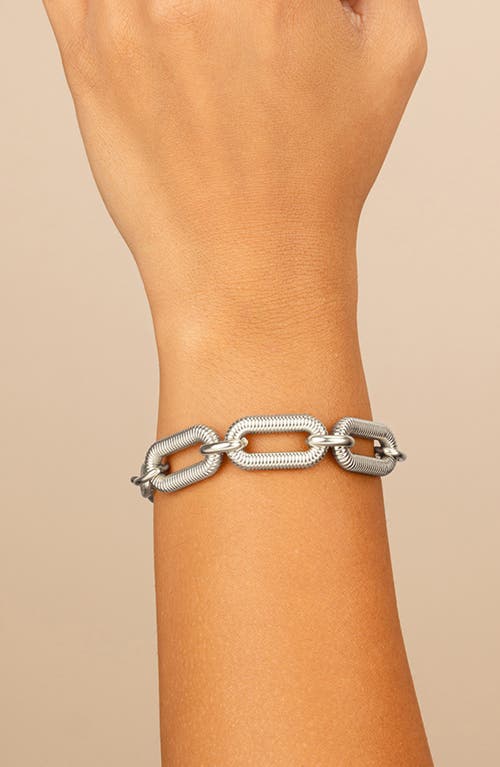 Sterling Forever Zadie Textured Chain Bracelet In Metallic