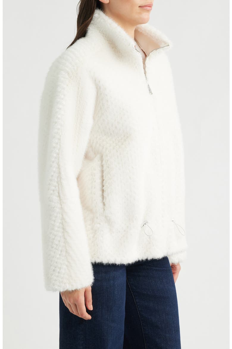 Reversible Peplum Faux Fur Jacket, Alternate, color, CREAM