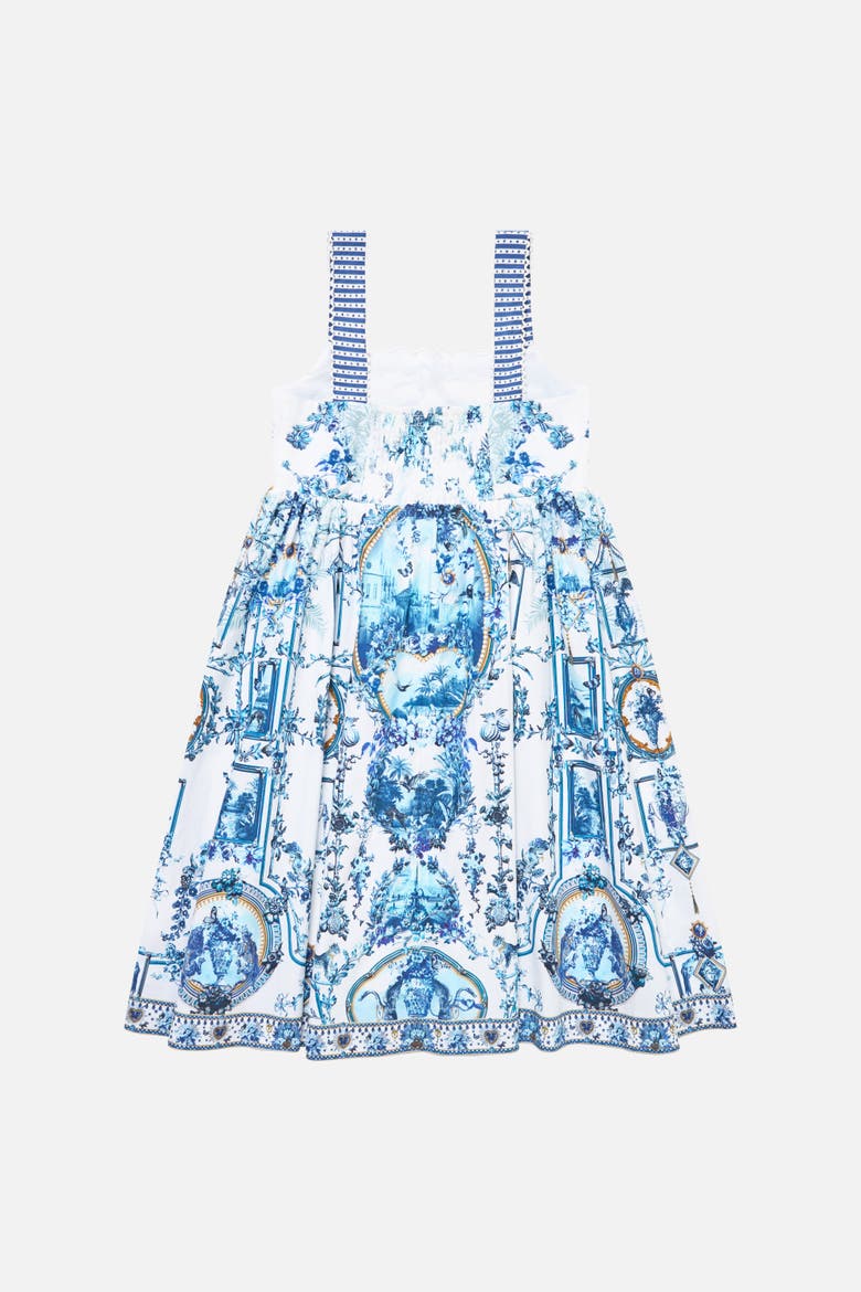 Kids A-Line Midi Dress W Embroidery, Alternate, color, The Porcelain Parlour