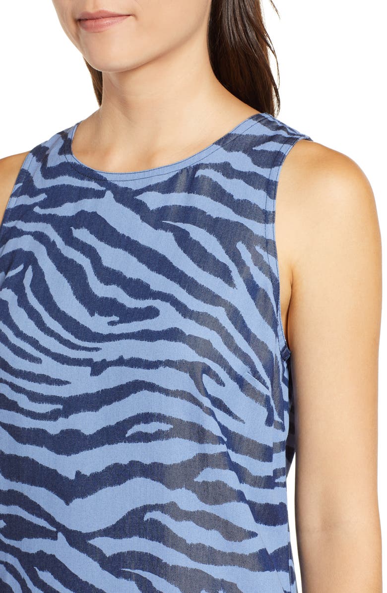 Tommy Bahama Zebra Print Chambray Shift Dress, Alternate, color,
