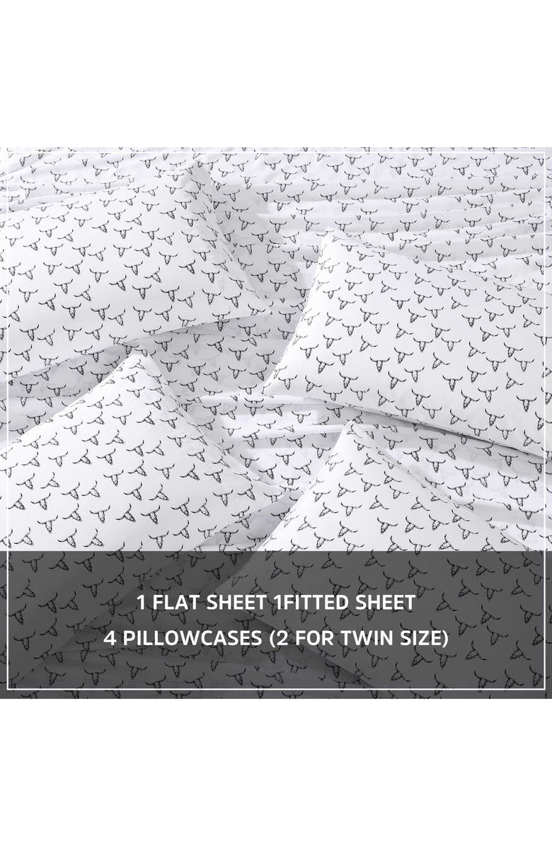 Wrangler Steer Skulls Sheet Set, Alternate, color, Black