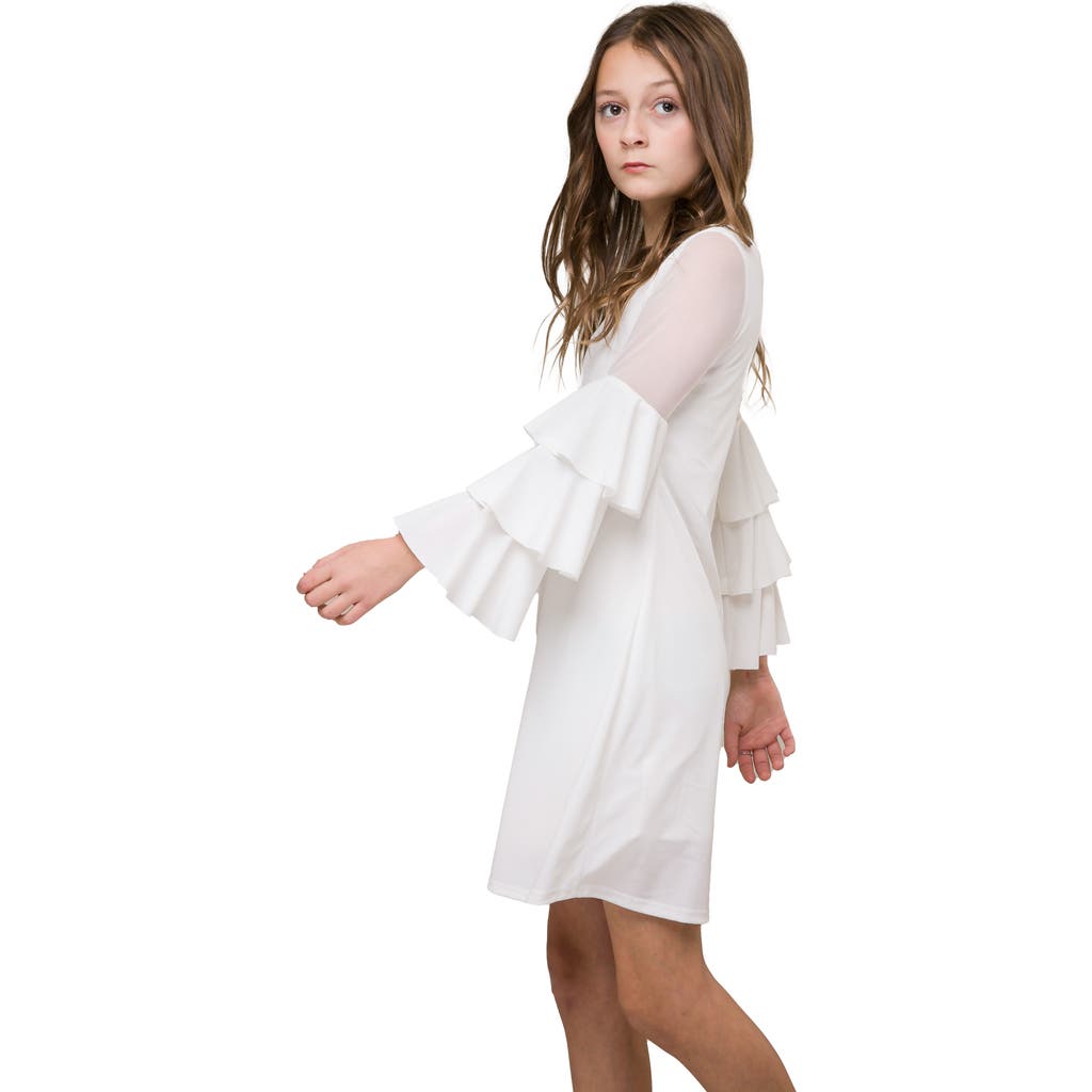 Un Deux Trois Tiered Sleeeve Dress In Neutral