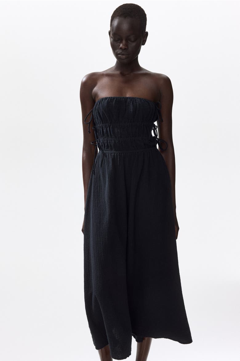 Muslin Bandeau Dress, Alternate, color, Black