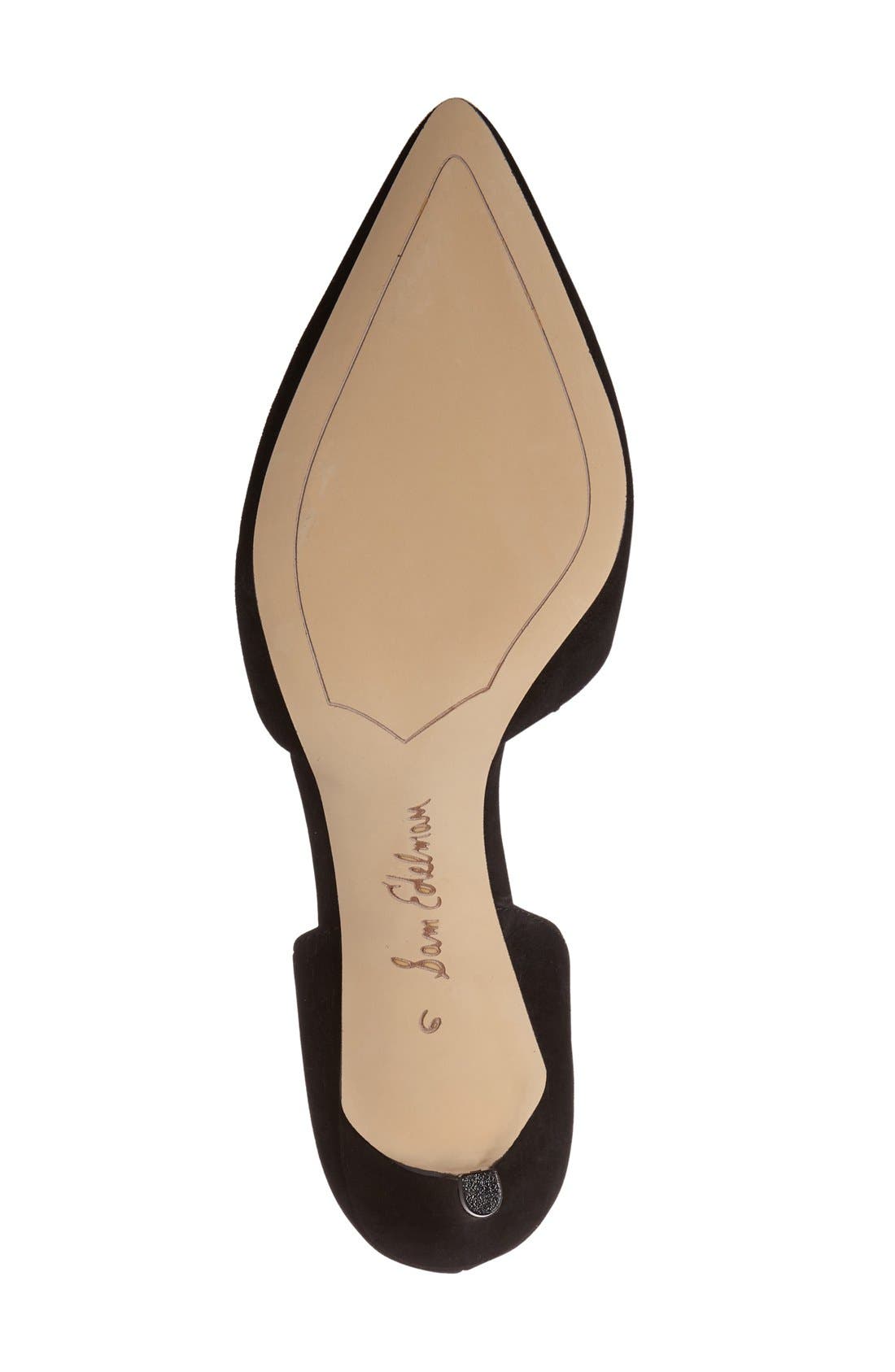 'Telsa' d'Orsay Pointy Toe Pump, Alternate, color, BLACK SUEDE