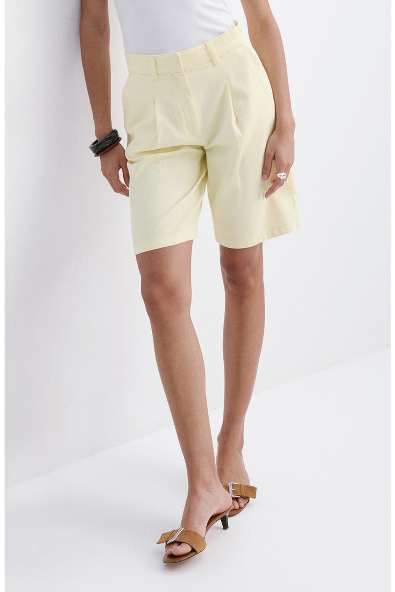 Straight Bermuda Shorts, Main, color, PASTEL YELLOW