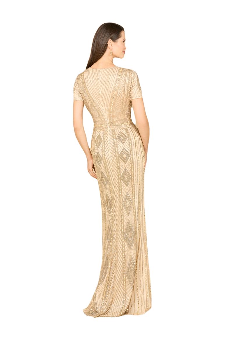 Closed Back, Cap Sleeve Dress, Alternate, color, Champagne