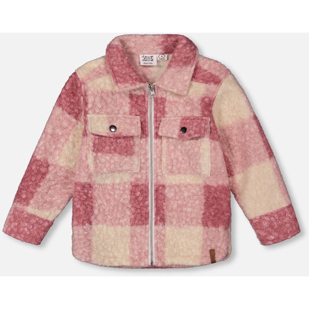 Deux Par Deux Zipped Plaid Overshirt