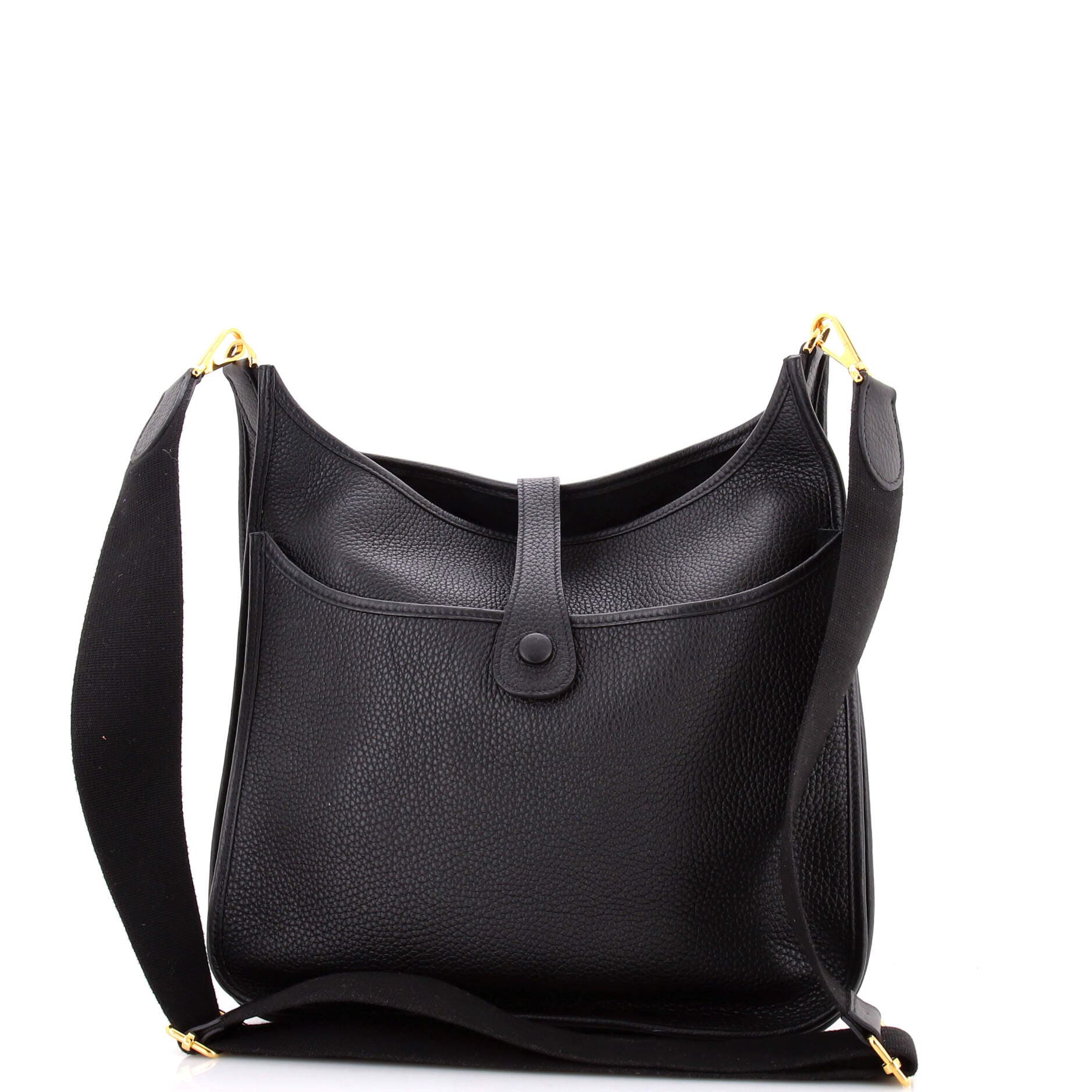 Pre-Owned Hermes Evelyne Bag Gen III Clemence GM, Alternate, color, Noir