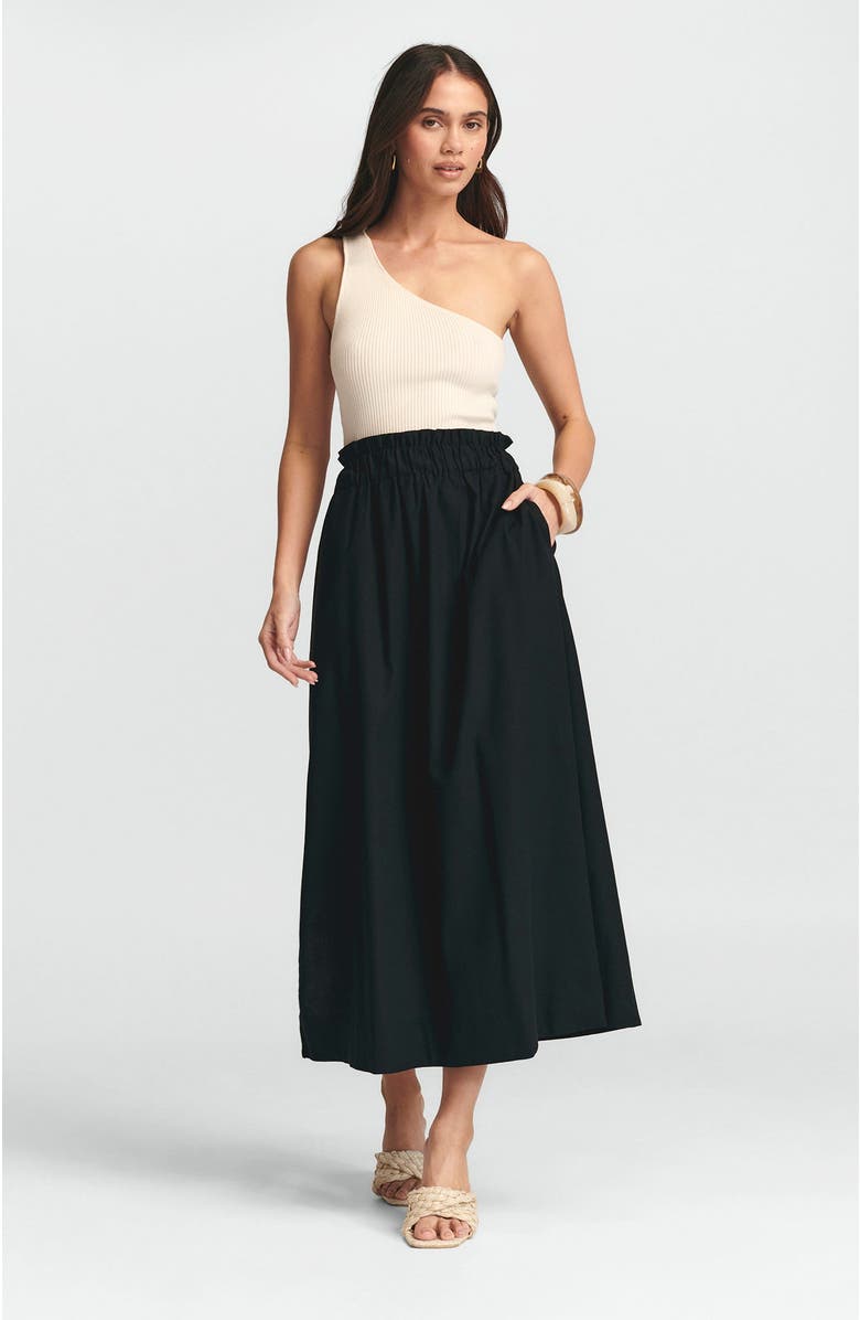 ST MRLO Meli Linen Skirt, Alternate, color, Washed Black