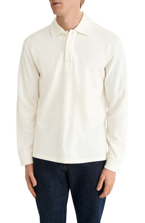 Boiled Wool Long Sleeve Polo