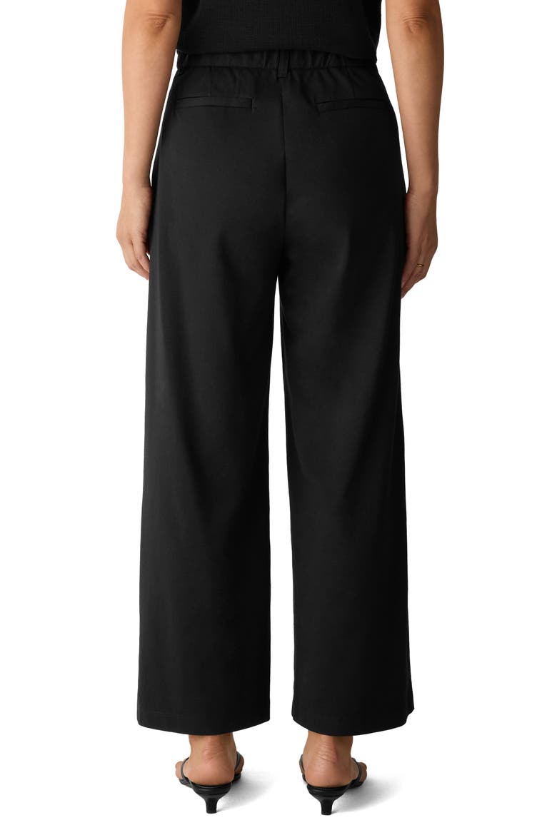 High Waist Ankle Wide Leg Pants, Alternate, color, BLACK