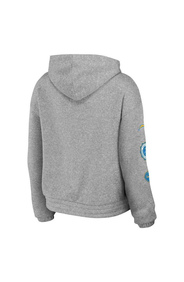 WEAR by Erin Andrews Women's WEAR by Erin Andrews Heather Gray Los Angeles Chargers Full-Zip Hoodie, Alternate, color, Heather Gray