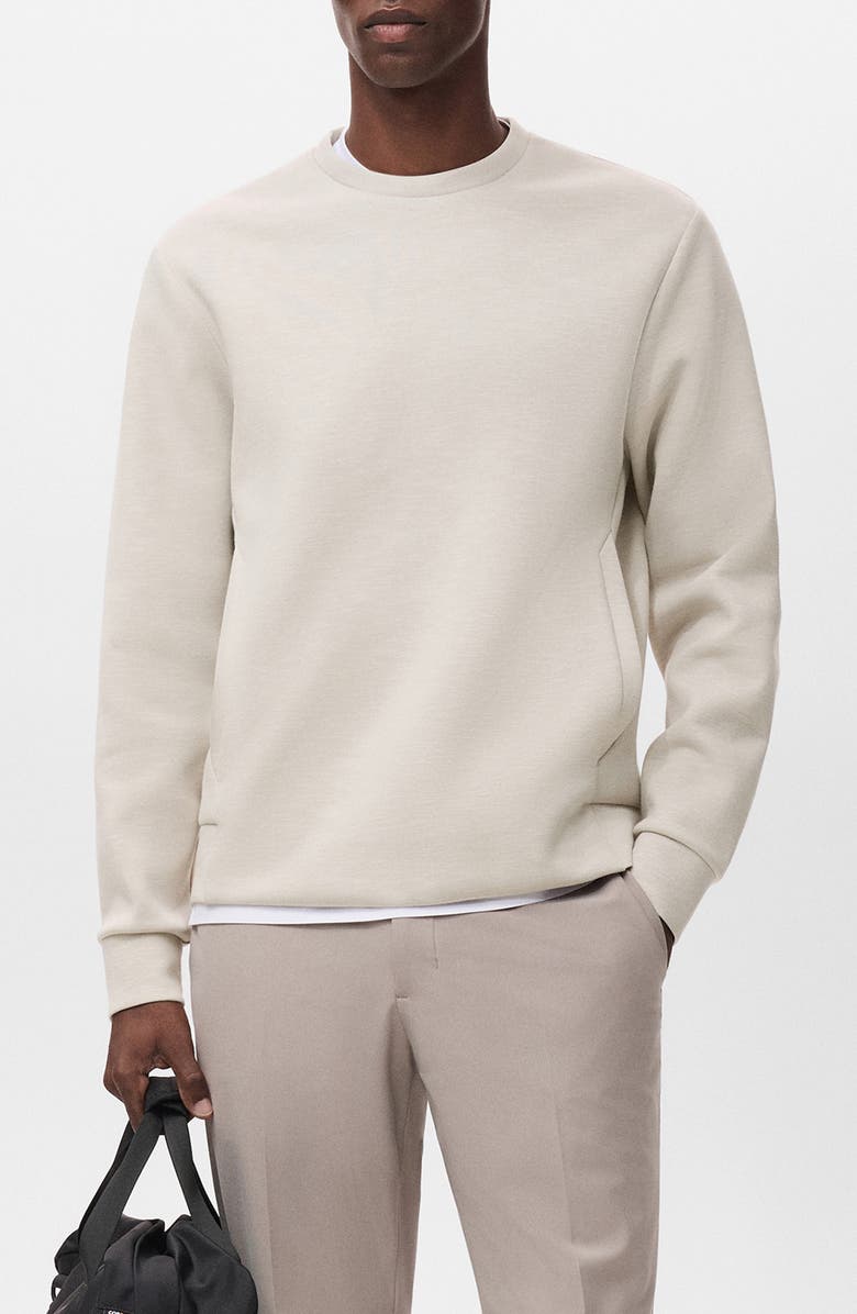 MANGO Crewneck Sweatshirt, Main, color, Ice Grey