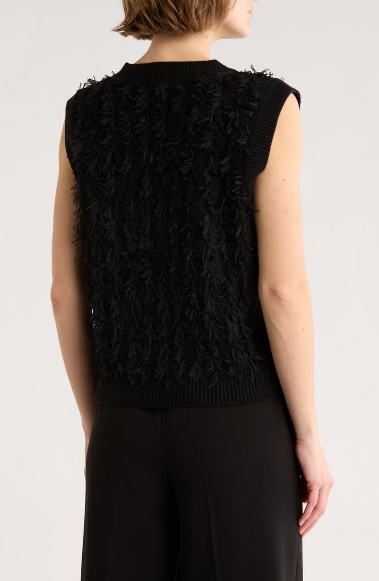 Adrianna Papell Textured Sweater Vest, Alternate, color, Black