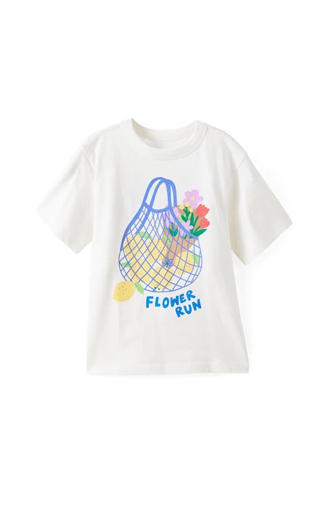 Kid's Poppy Oversize Graphic Print Tee