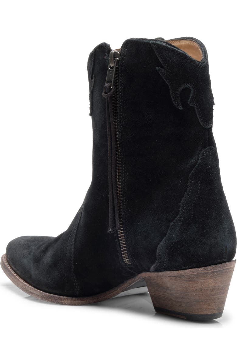 Free People New Frontier Western Bootie, Alternate, color, Black Suede