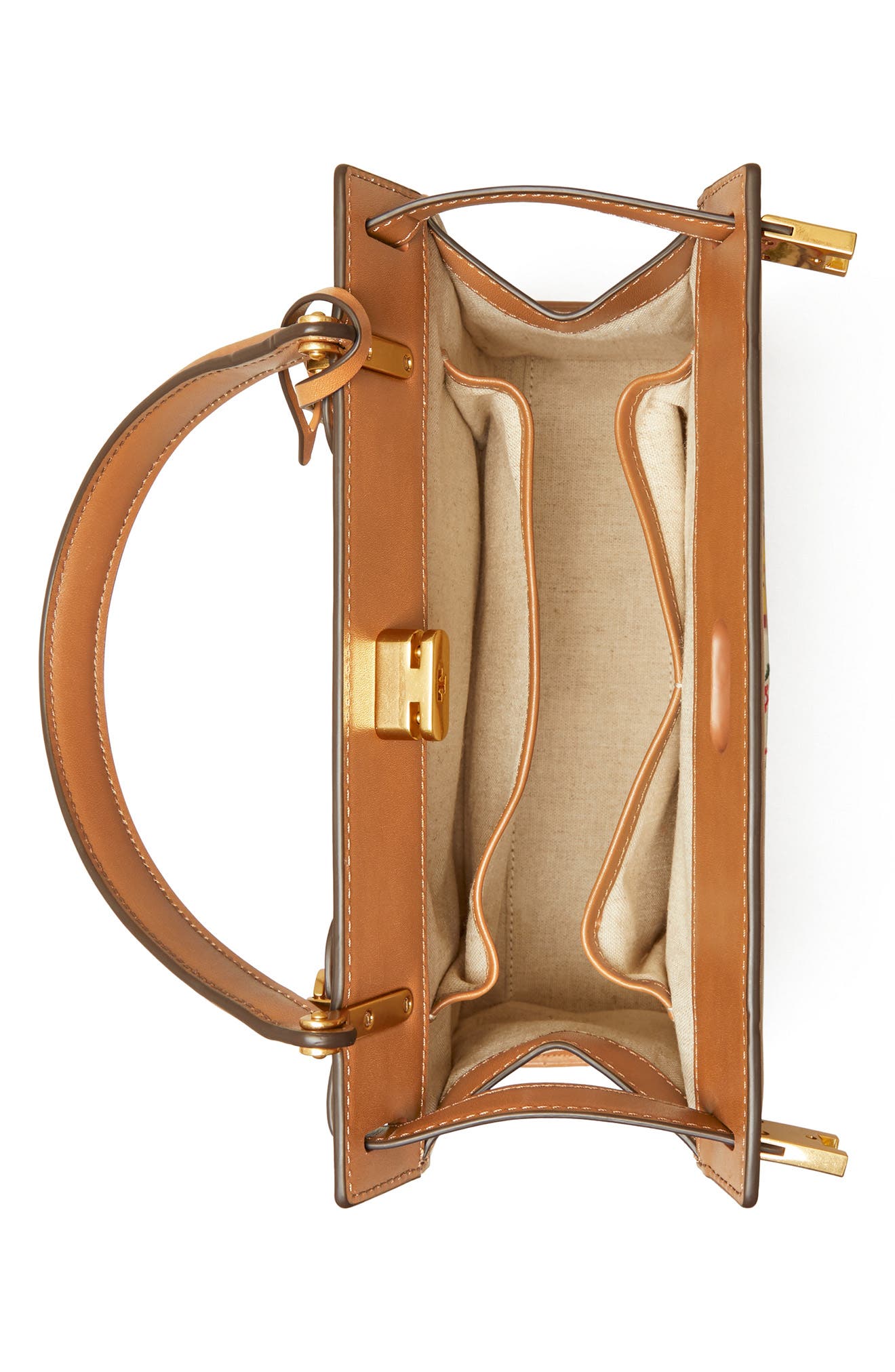 Tory Burch Lee Radziwill Webbing Patchwork Embroidered Shoulder Bag, Alternate, color, 