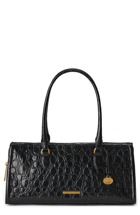 Sophia Croc Embossed Leather Satchel