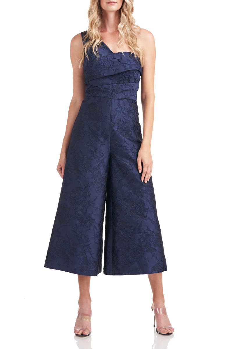 Kay Unger Pandora One-Shoulder Wide Leg Jumpsuit, Main, color,