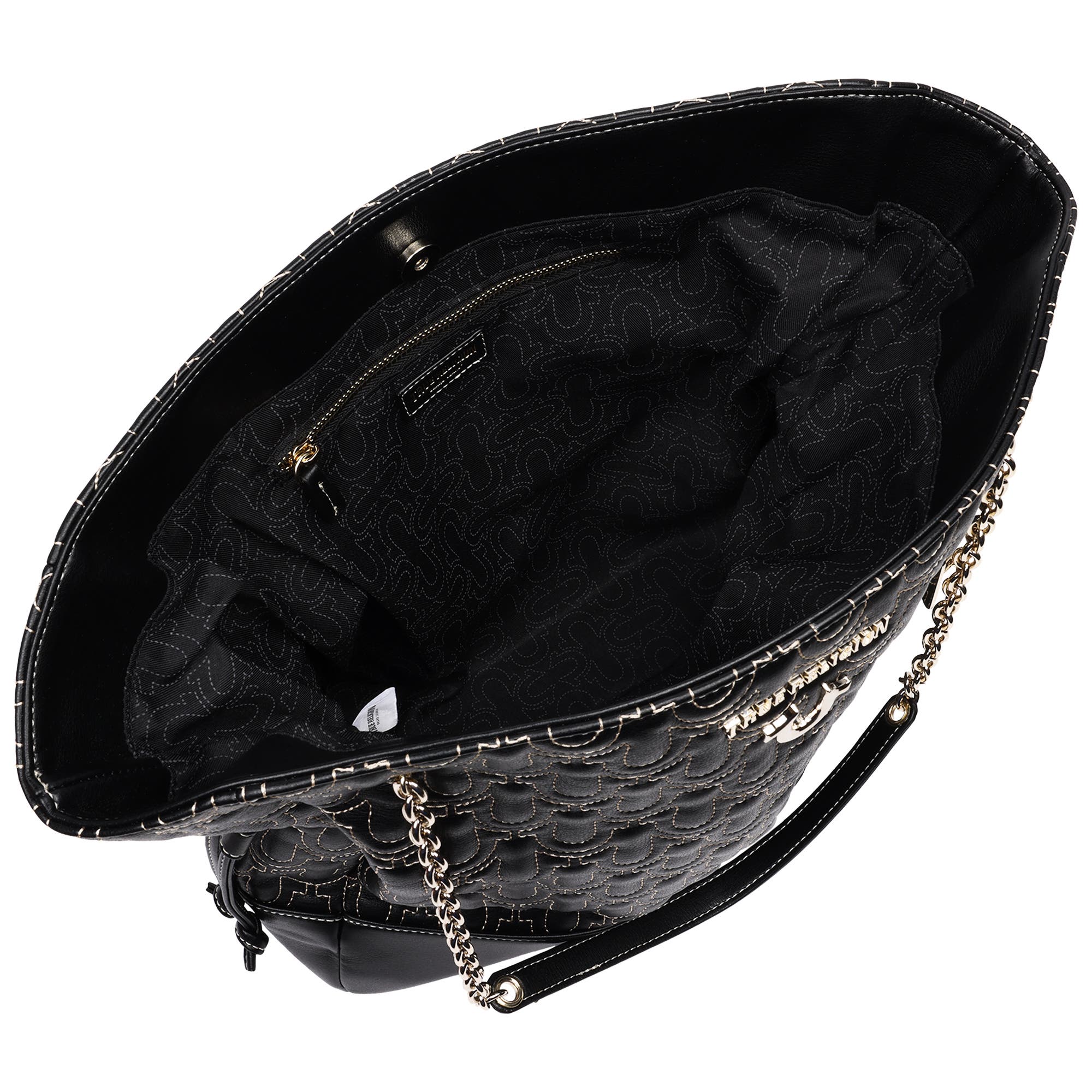 True Religion Cinch Side Soft Logo Tote, Alternate, color, Black